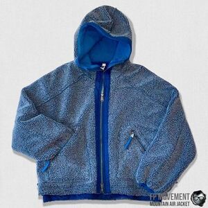 FP MOVEMENT MOUNTAIN AIR SHERPA FULL ZIP HOODED JACKET BLUE WOMEN OVERSIZED XS-L